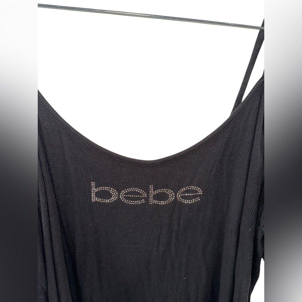 Bebe Black Top with Sparkling Logo - Picture 3 of 6